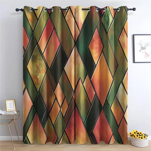 Miniatura 13 de Cortinas hexagonales blancas y negras, cortinas opacas geométricas para dormitorio, cortinas de ventana modernas, cortinas abstractas llamativas