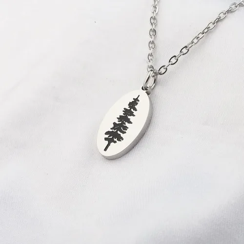 Miniatura 7 de FEELMEM Collar con dije de pino, árbol de pino, aventura y viaje, joyería para entusiastas del aire libre, regalo