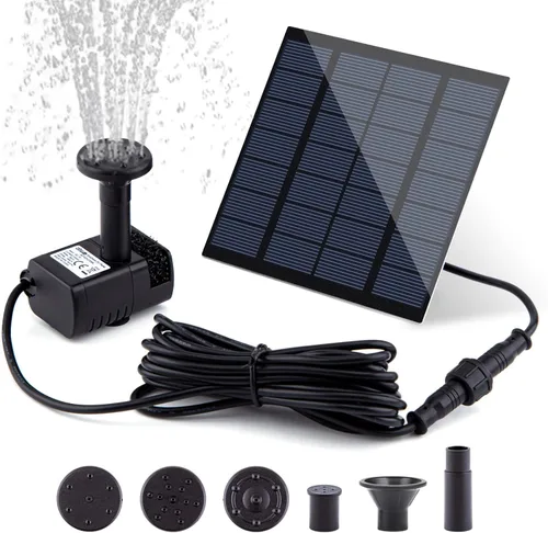 Miniatura 9 de Fuente solar para baño de pájaros, bomba de fuente con energía solar de 1.5 vatios, bombas de agua flotantes para jardín, patio, estanque y piscina