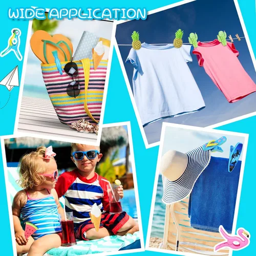 Miniatura 3 de 4 clips de toalla de playa para silla, clips de plástico de piña de tamaño grande, clips de piscina para evitar que la toalla se vuele para uso Piña