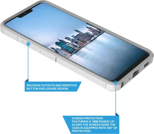 Miniatura 4 de Rosebono - Funda para LG G7 Thinq, delgada híbrida de doble capa a prueba de golpes, cubierta dura gráfica de moda, linda funda de silicona colorida