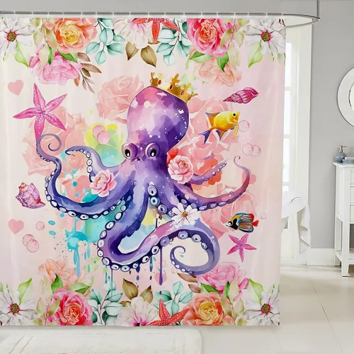 Miniatura 15 de Castle Fairy Cortinas de ducha con hojas de ginkgo, cortina de baño botánica de naturaleza verde, tela de plantas de acuarela, juego de decoración