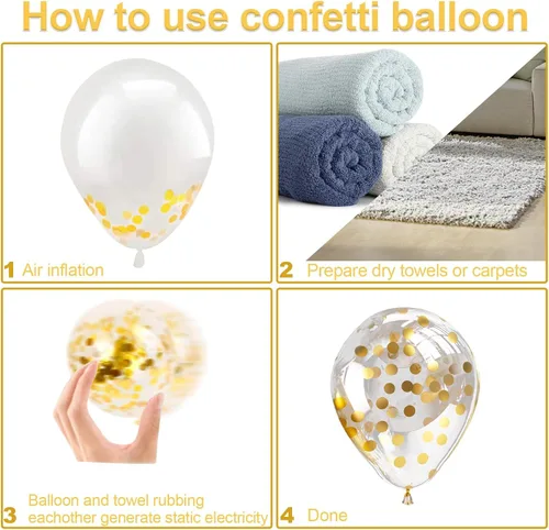 Miniatura 3 de Bezente Kit de guirnalda de globos de oro negro, 100 globos de confeti cromado metálico dorado negro y dorado con cinta para Año Nuevo 2026, boda