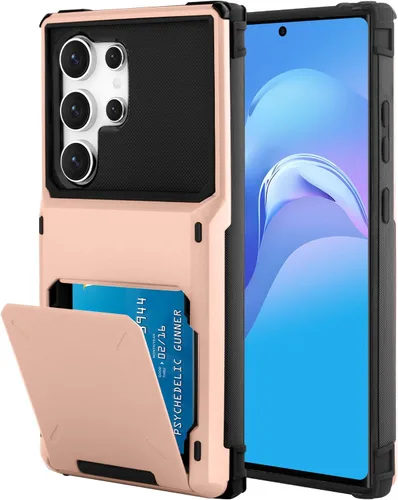 Miniatura 52 de Funda tipo cartera para Samsung Galaxy S22 Ultra con 4 ranuras para tarjetas de crédito a prueba de golpes, funda híbrida de protección reforzada