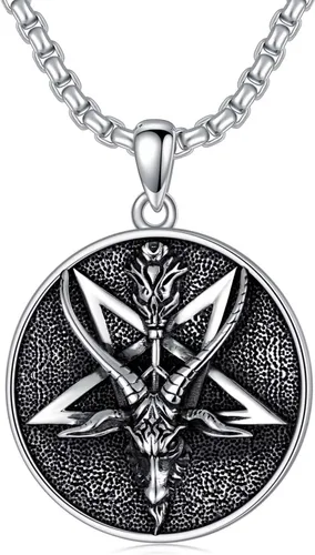 Seiyang Mitología de plata de ley 925 paganismo Collar egipcio de joyería de regalo para hombres y mujeres con cadena Rolo de 0.079 in 22+2