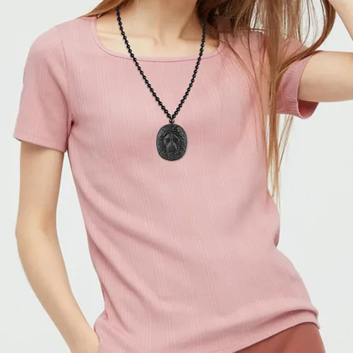 Miniatura 5 de ASGIFT Collar de la suerte de obsidiana, dije de protección de amuleto de piedra de poder con cadena de cuentas ajustable, cristal curativo, regalo