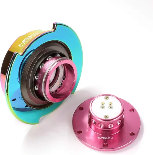 Miniatura 5 de Auto Dynasty NRG Innovations SRK-250PK-MC Adaptador de liberación rápida para volante Gen 2.5 Cuerpo rosa/Anillo cromado Neo