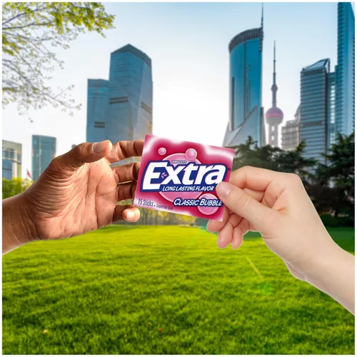 Miniatura 5 de Goma de mascar Extra Classic Bubble Gum sin azúcar, Extra Bubble Gum al por mayor, envuelta individualmente, perfecta para el aliento fresco