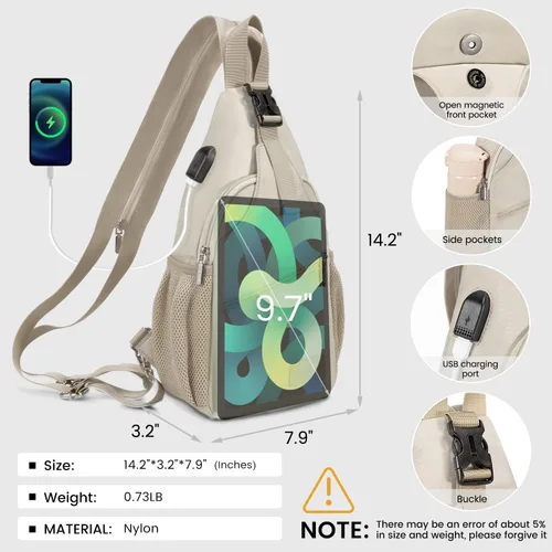 Miniatura 6 de LOVEVOOK - Mochila de bandolera para mujeres, casual, de nylon, para viajes, al hombro, mochila de senderismo Casual Daypack, Nylon, Travel