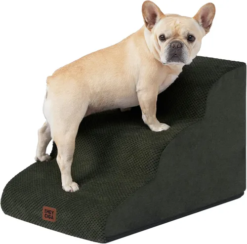 Miniatura 34 de EHEYCIGA Rampa de escaleras curvadas para perros pequeños de 15.7 pulgadas de alto, escalones para perros de 3 escalones para sofá y silla