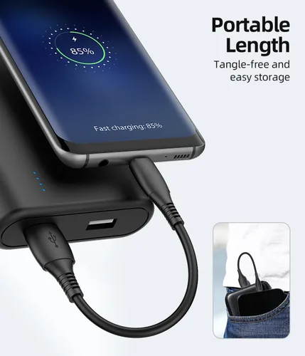 Miniatura 4 de Cable micro USB de 0.5 pies y 6 pulgadas, [3 unidades, 0.5 pies] cargador Android duradero cable corto cable de carga rápida para Samsung Galaxy S7