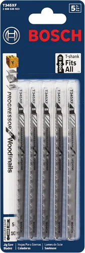 Miniatura 2 de BOSCH T345XF 5-Piece 5-14 In. 5-10P TPI Progressor para madera con clavos T-Shank Hojas de sierra caladora