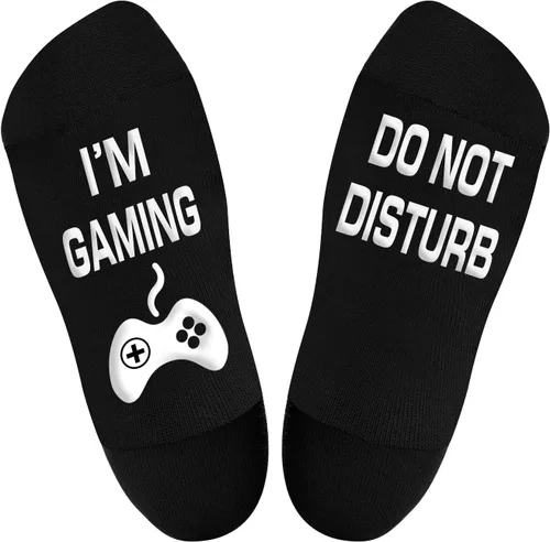 Miniatura 43 de AGRIMONY Calcetines divertidos con texto en inglés «Do Not Disturb Gaming» para hombres, mujeres, adolescentes, niños, Pascua, padres, cumpleaños