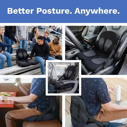 Miniatura 11 de Ajuste lumbar en cualquier asiento Desarrollado por un médico Cojín de asiento para silla de oficina, automóvil, conductor de camión, gradas