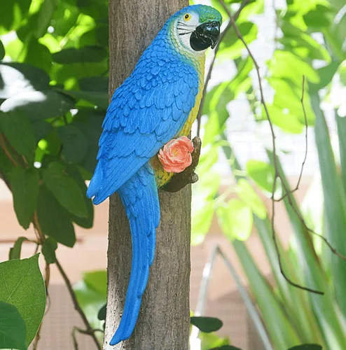 Miniatura 11 de Decoración de loros colgantes, estatuas de pájaro, figuras tropicales de aves de resina real, decoración del hogar para Tiki Bar, perfecto