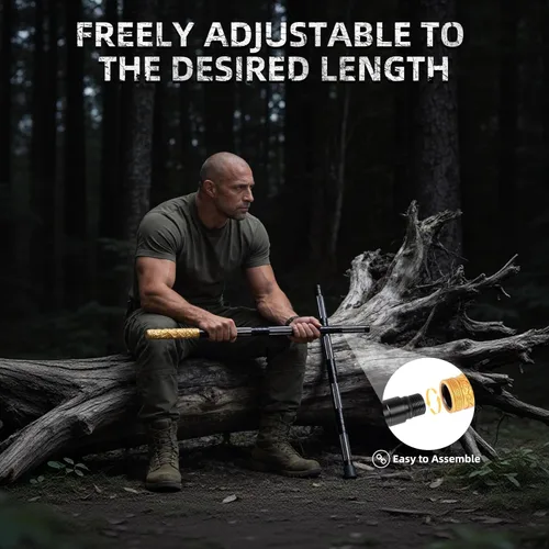 Miniatura 5 de aiGear Tactical Hiking Stick, 53-Inch Trekking Poles with Black Myth Wukong Handle Extension, Durable Aluminum Alloy Walking Stick, Ruyi Jingu Bang