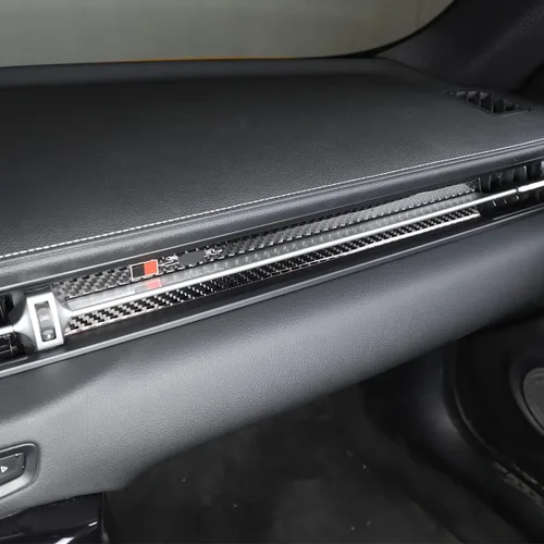 Miniatura 2 de Compatible con Toyota Supra GR A90 A91 2019 2020 2021 2022 (Negro con letras) Accesorios de moldura interior de fibra de carbono real Tiras