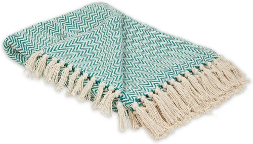 Miniatura 21 de DII Chevron Throw Collection Maneja de mano de algodón, 50x60, alcachofa