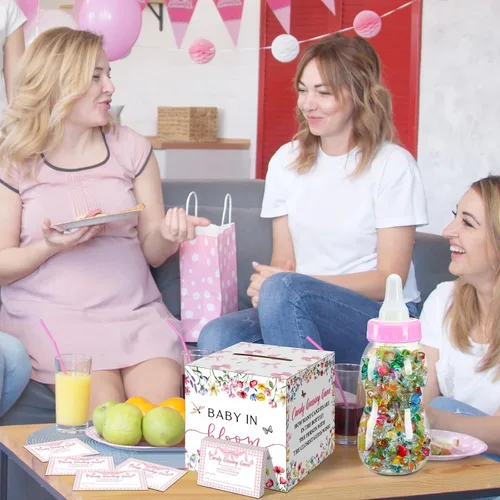 Miniatura 6 de Glenmal Juego de 52 piezas de regalo para juegos de baby shower, biberón grande para juego de ducha, adivina cuántos dulces decoraciones