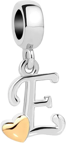 SBI Jewelry Abalorio inicial A-Z para pulseras con nombre, letra de nombre, para mujeres y niñas, collar de corazón de amor, colgante colgante de