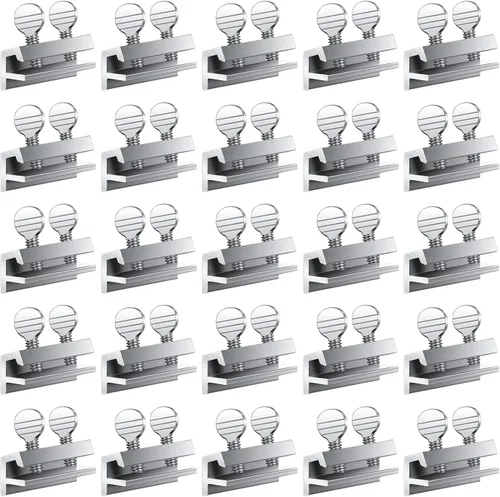 Miniatura 7 de Boao 25 juegos de cerraduras de ventana deslizantes de aluminio, cerraduras de seguridad para ventanas de metal con llaves, plateadas, ajustables