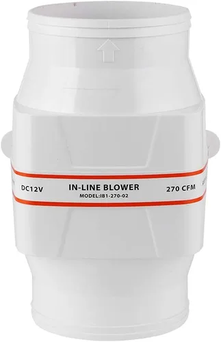 Miniatura 9 de Soplador de aire de sentina marina, soplador de aire de sentina en línea de 4 pulgadas, ventilador de ventilación fuerte para yate RV (12 V)