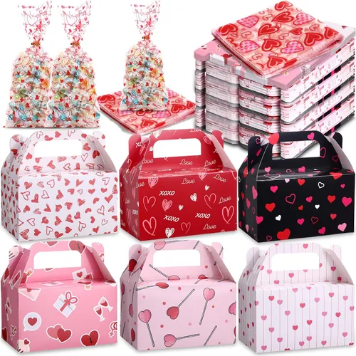 Miniatura 9 de ReliThick Paquete de 80 cajas de golosinas de Halloween con bolsas de celofán, cajas de dulces de galletas para golosinas de fantasma, bolsa
