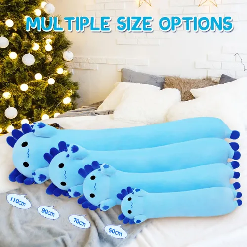 Miniatura 3 de Almohada de juguete de ajolote de peluche, almohada para abrazar, regalo para niños y niñas (azul, 19.6 pulgadas)