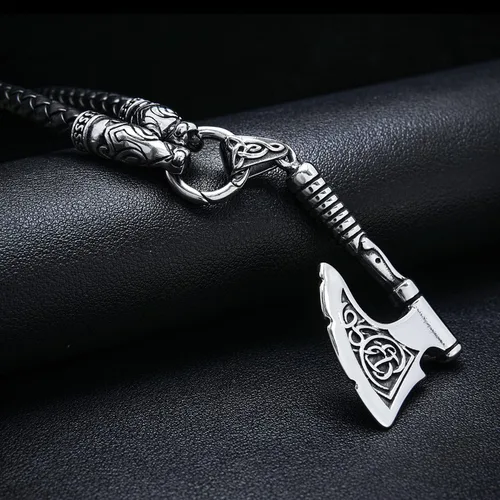 Miniatura 2 de BAVIPOWER Viking Fenrir - Collar de cadena de cabeza de lobo para hombres y mujeres, de acero inoxidable 316L, collar escandinavo nórdico auténtico