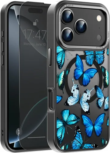 Miniatura 112 de Goodon Funda para iPhone 17 Pro con protector de pantalla de privacidad, compatible con Magsafe, a prueba de golpes, translúcida mate, bonita funda
