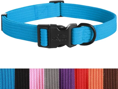 Miniatura 9 de lynxking Collar de perro suave acolchado transpirable de algodón sólido fuerte ajustable collar para mascotas para cachorros pequeños