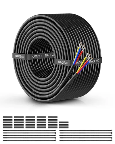 Miniatura 23 de NAOEVO Cable eléctrico de calibre 10, 2 conductores, cable de PVC trenzado de 10 AWG, bajo voltaje de 12 V/cobre estañado/cable flexible