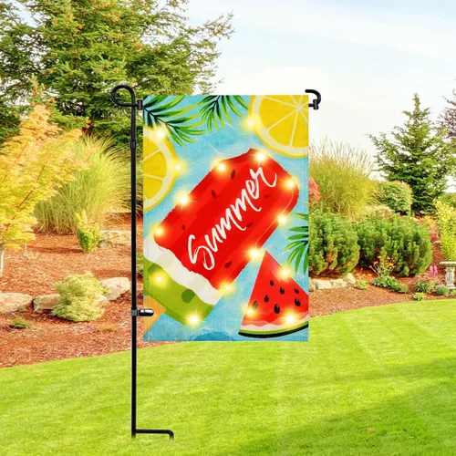 Miniatura 2 de Paquete de 3 soportes para bandera de jardín, revestimiento de polvo de alta calidad, resistente a la intemperie, soporte de bandera de metal