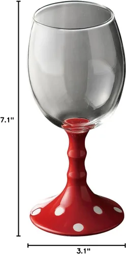 Miniatura 4 de Arita Ware Romántico Copa de vino (con caja de presentación), lunares (rojo)