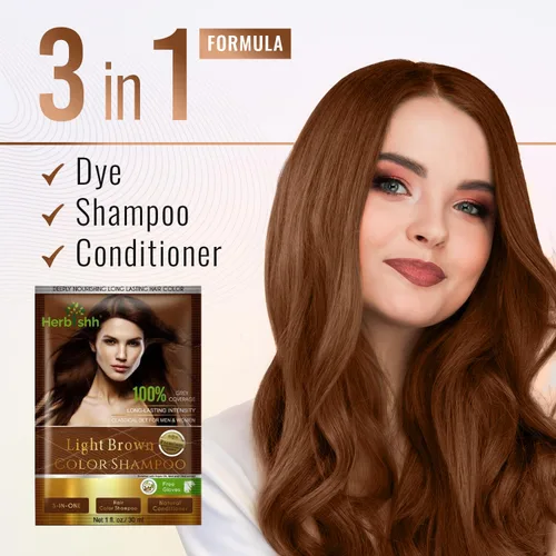 Miniatura 5 de Herbishh Champú de color para cabello gris – Champú de tinte natural para el cabello con máscara de argán – Tamaño de viaje – Colores de cabello