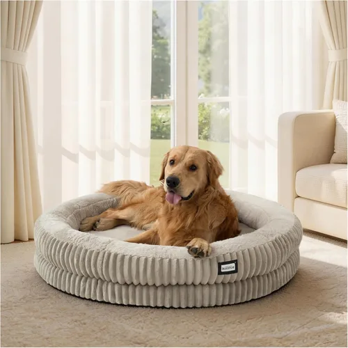 Miniatura 10 de BALANCE Cama para gatos, cama redonda lavable para gatos de interior, cama de felpa súper suave de piel sintética para cachorros y gatitos con parte