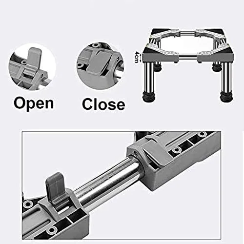 Miniatura 4 de Base de soporte para lavadora para nevera, estante alto, multifuncional, ajustable, soporte para lavadora y secadora, longitud de pedestal