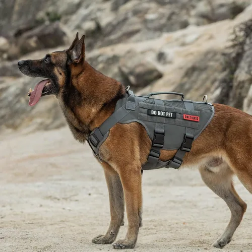 Miniatura 5 de OneTigris Arnés táctico para perros pequeños, arnés de perro pequeño sin tirones con asas, chaleco transpirable con sistema Molle para perros