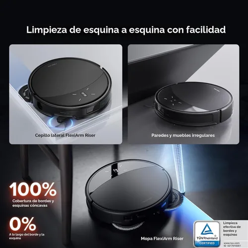 Miniatura 6 de roborock Saros 10R Robot aspirador y trapeador, succión de 22,000 Pa, sin enredos, ultra delgado de 3.14 pulgadas, tecnología FlexiArm Riser