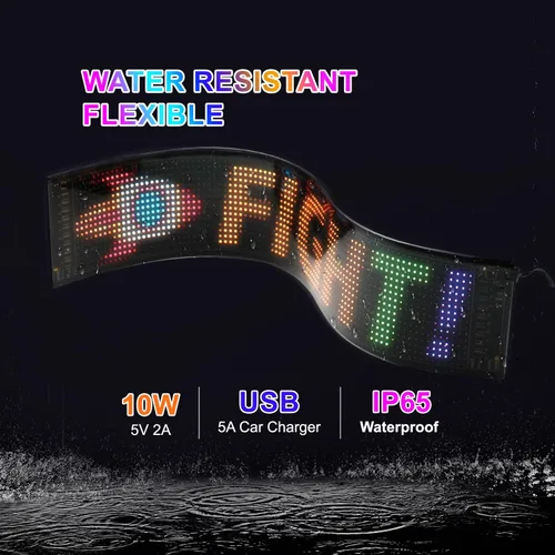 Miniatura 4 de Letrero LED programable de desplazamiento – Tablero de visualización a todo color con control de aplicación Bluetooth – Patrones personalizados