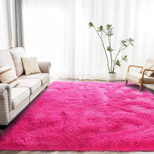 Miniatura 128 de Awaytail Alfombra Esponjosa Lavable 2x3 Pies, Pura Negra Alfombra para Silla de Escritorio Antideslizante, Alfombra Supersuave para Niños