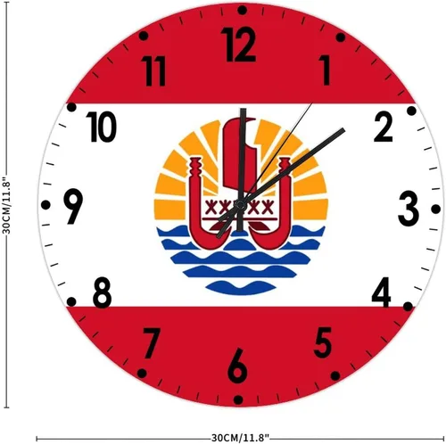 Miniatura 266 de Cheyan Reloj de pared con bandera de Canadá de 12 pulgadas, silencioso, sin tictac, de PVC, funciona con pilas, reloj redondo decorativo, regalo