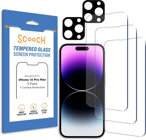 Miniatura 15 de Scooch Protector de pantalla 5 en 1 para iPhone 11 (paquete de 3) con protector de lente de cámara (paquete de 2) vidrio templado 9H de alta