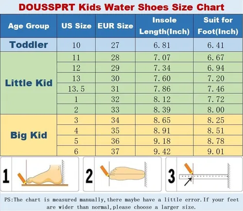 Miniatura 4 de DOUSSPRT Zapatos de agua para niños y niñas, secado rápido, playa, deportes, natación, piscina, zapatos acuáticos para niños pequeños, niños grandes
