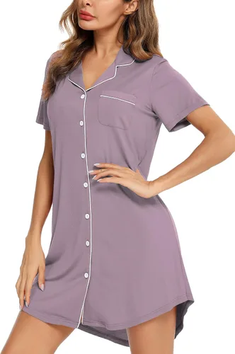 Miniatura 3 de Leikar Camisa de Dormir de Maternidad para Mujer con Mangas Largas, Pijama de Lactancia