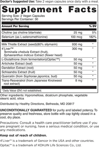 Miniatura 2 de DOCTORS' PREFERRED Liver+ Revive & Restore Fórmula 10 en 1 con hígado y cardo mariano de 4 pies clínicamente validados 60 cápsulas