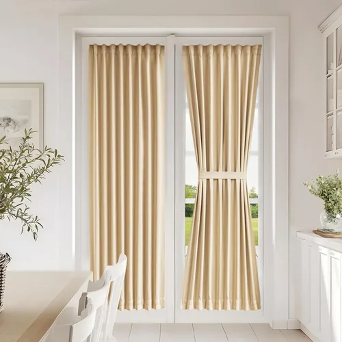 Miniatura 88 de Vatge - Cortinas autoadhesivas para puerta francesa, tratamiento de ventana con filtro de luz sin varillas ni perforaciones para puertas de cristal