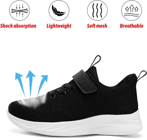 Miniatura 2 de Zapatos negros para niños y niñas, zapatillas de tenis para niños, zapatos escolares para niños pequeñosniños grandes