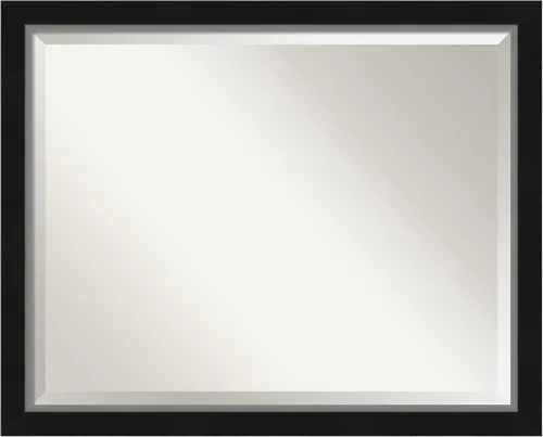 Miniatura 50 de Amanti Art Espejo de baño de madera, espejo de pared negro Ashton para usar como espejo de tocador de baño sobre el fregadero