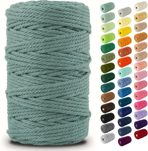 Miniatura 37 de Nook Theory - Cuerda de macramé de 3 mm, 220 yardas de cuerda de algodón, hilo de 4 mm y 5 mm, cuerda para manualidades, perfecta para colgantes